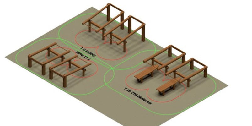 utegym i trä, lilla paketet